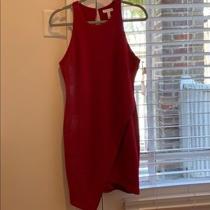 Leith Dress Asymmetrical Hem-Fuschia